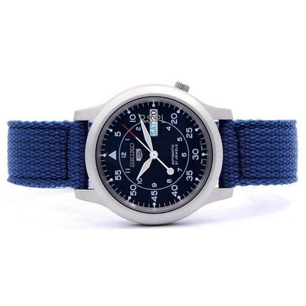 Montre homme Seiko 5 militaire en nylon, cadran bleu, automatique, 21 rubis, SNK807K2, remise à neuf