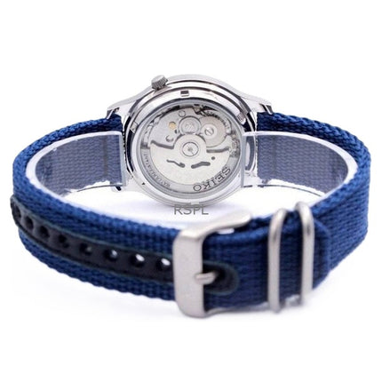 Montre homme Seiko 5 militaire en nylon, cadran bleu, automatique, 21 rubis, SNK807K2, remise à neuf
