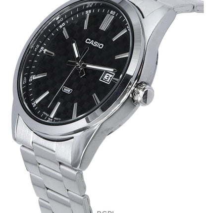 Montre analogique Casio MTP-VD03D-1A pour homme, cadran noir, acier inoxydable, quartz, remise à neuf