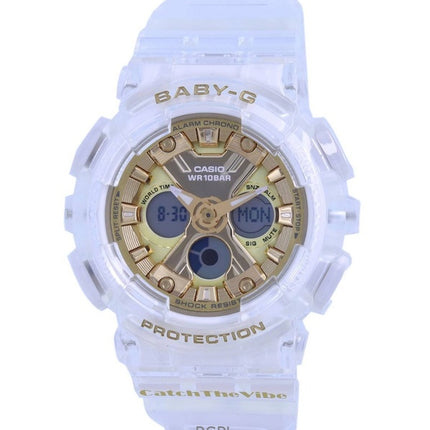 Montre pour femme Casio Baby-G reconditionnée avec bracelet en résine analogique numérique de couleur spéciale et cadran doré à