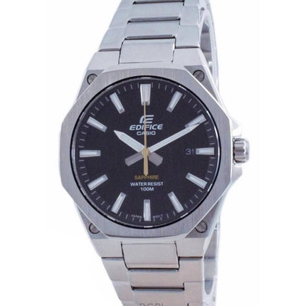 Montre homme Casio Edifice Slim Line analogique en acier inoxydable avec cadran noir et quartz EFR-S108D-1A 100M remise à neuf