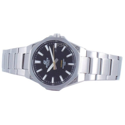 Montre homme Casio Edifice Slim Line analogique en acier inoxydable avec cadran noir et quartz EFR-S108D-1A 100M remise à neuf