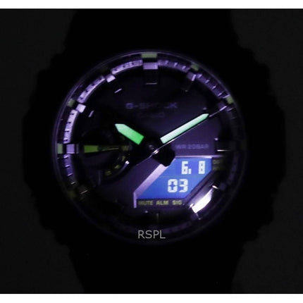 Montre homme Casio G-Shock analogique numérique avec accents néon et bracelet en résine, cadran noir, quartz GA-2100-1A3 200M, remise à neuf