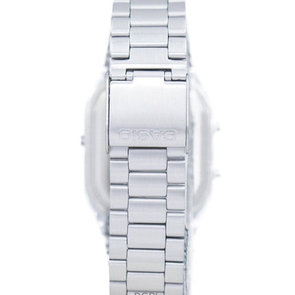 Montre unisexe Casio Youth analogique numérique en acier inoxydable avec cadran noir à quartz AQ-230A-1DHDF remise à neuf