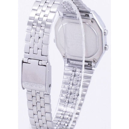 Montre Casio Vintage Youth Illuminator Digital en acier inoxydable à quartz LA680WA-4C pour femme remise à neuf