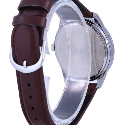Montre analogique Casio MTP-V005L-7B5 pour homme avec bracelet en cuir et cadran argenté