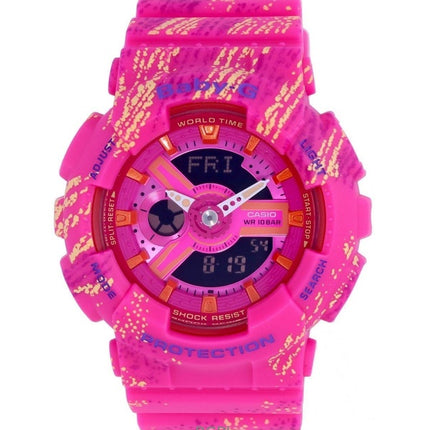 Montre analogique numérique Casio Baby-G remise à neuf avec bracelet en résine et cadran multicolore à quartz BA-110TX-4A 100 M pour femme