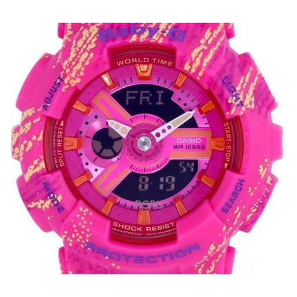 Montre analogique numérique Casio Baby-G remise à neuf avec bracelet en résine et cadran multicolore à quartz BA-110TX-4A 100 M pour femme