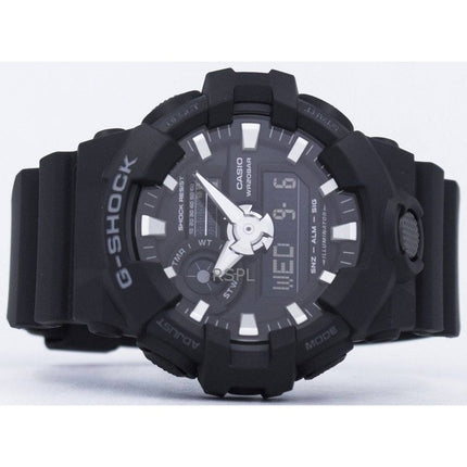 Montre analogique numérique Casio G-Shock GA-700-1B 200M pour homme avec bracelet en résine et cadran noir