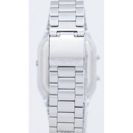 Montre unisexe Casio Vintage analogique numérique en acier inoxydable avec cadran noir AQ-230A-1DHDF remise à neuf