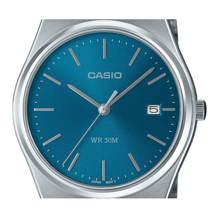Montre analogique Casio Standard en acier inoxydable avec cadran bleu et quartz MTP-B145D-2A2 pour homme remise à neuf