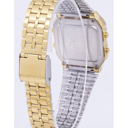 Montre Casio Digital A500WGA-1DF pour homme, bracelet en acier inoxydable doré, quartz, remise à neuf