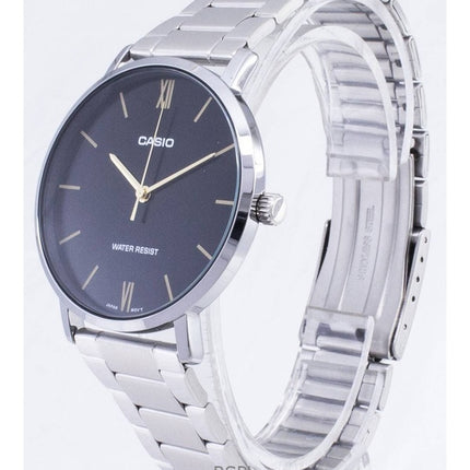 Montre homme Casio MTP-VT01D-1B, analogique, acier inoxydable, cadran noir, quartz, remise à neuf