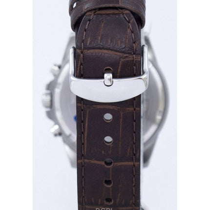 Montre homme Casio Edifice EFR-526L-7AV, chronographe analogique, bracelet en cuir, cadran blanc, quartz, 100 m, remise à neuf