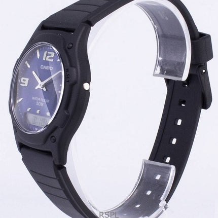 Montre Casio analogique numérique à quartz AW-49HE-2AVDF pour homme, bracelet en résine, cadran bleu, remise à neuf