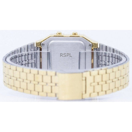 Montre Casio Digital A500WGA-9DF pour homme, bracelet en acier inoxydable doré, quartz, remise à neuf