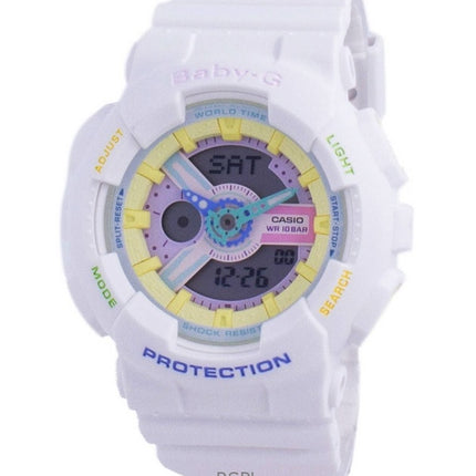 Montre femme Casio Baby-G, analogique, numérique, bracelet en résine, cadran multicolore, quartz, BA-110TM-7A, 100 m, remise à neuf