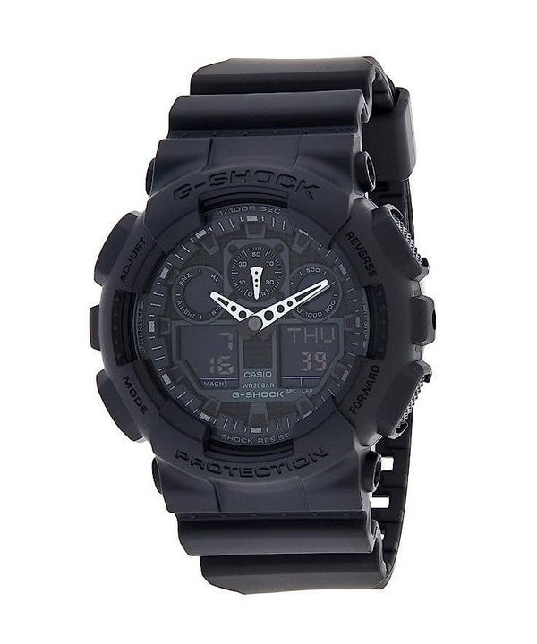 Montre homme Casio G-Shock GA-100-1A1, analogique, numérique, cadran noir, quartz, 200 m, remise à neuf