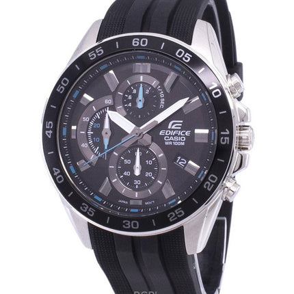 Montre chronographe Casio Edifice EFV-550P-1AV pour homme, bracelet en résine, cadran noir, quartz, 100 m, remise à neuf