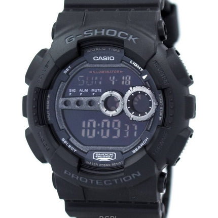 Montre homme Casio G-Shock Digital GD-100-1BDR à quartz, bracelet en résine, 200 m, remise à neuf