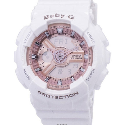 Montre femme Casio Baby-G, analogique, numérique, bracelet en résine, cadran en cuivre, quartz, BA-110-7A1, 100 m, remise à neuf