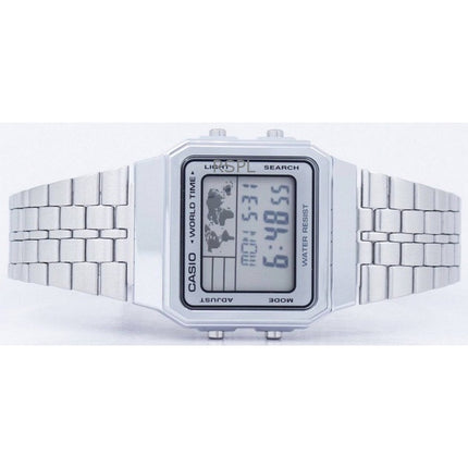 Montre Casio Digitale à quartz en acier inoxydable A500WA-7DF pour homme, remise à neuf