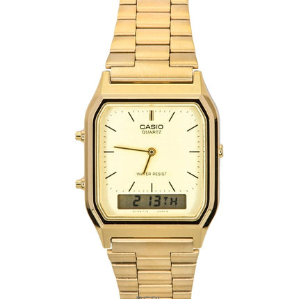 Montre homme Casio AQ-230GA-9DMQYES, analogique, numérique, cadran doré, quartz, remise à neuf