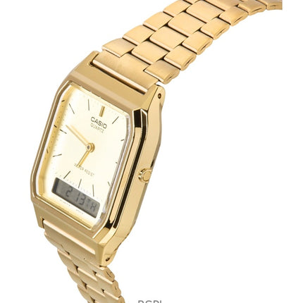 Montre homme Casio AQ-230GA-9DMQYES, analogique, numérique, cadran doré, quartz, remise à neuf