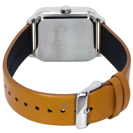 Montre homme Casio MTP-M305L-1A, analogique, phase de lune, bracelet en cuir, cadran noir, quartz, remise à neuf