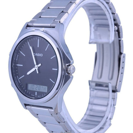 Montre homme Casio MTP-VC01D-1E, analogique, numérique, acier inoxydable, cadran noir, quartz, remise à neuf