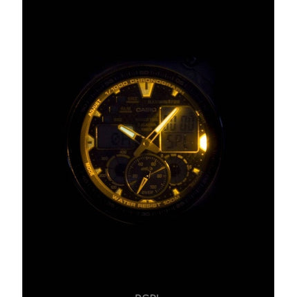 Montre Casio Chronographe Heure Mondiale Analogique Numérique AQ-190WD-1AV pour Homme, remise à neuf