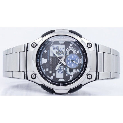 Montre Casio Chronographe Heure Mondiale Analogique Numérique AQ-190WD-1AV pour Homme, remise à neuf