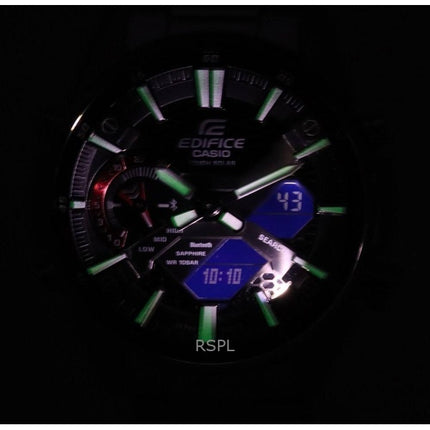Montre homme Casio Edifice Smartphone Link analogique numérique Tough Solar ECB-S100D-1A 100 m remise à neuf
