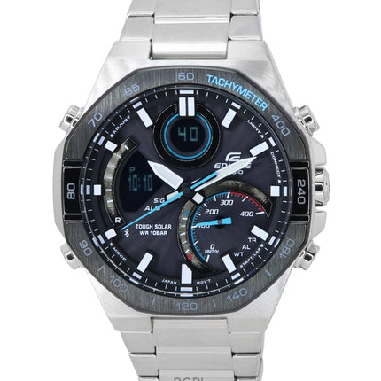 Montre homme Casio Edifice Mobile Link, analogique, numérique, cadran gris, solaire, ECB-950DB-1A, 100 m, remise à neuf