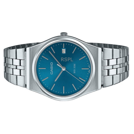 Montre homme Casio Standard analogique à quartz, acier inoxydable, cadran bleu, MTP-B145D-2A2, remise à neuf