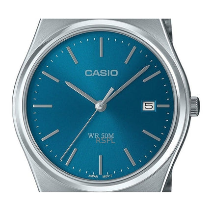 Montre homme Casio Standard analogique à quartz, acier inoxydable, cadran bleu, MTP-B145D-2A2, remise à neuf