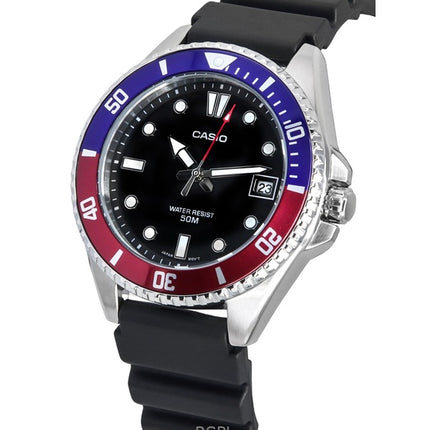 Montre homme Casio MDV-10-1A2 analogique à quartz, bracelet en résine, cadran noir, remise à neuf