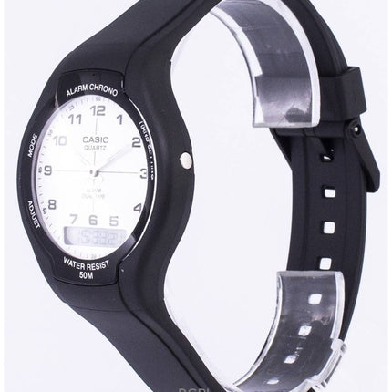 Montre homme Casio AW-90H-7BVDF analogique numérique à quartz et double fuseau horaire, remise à neuf