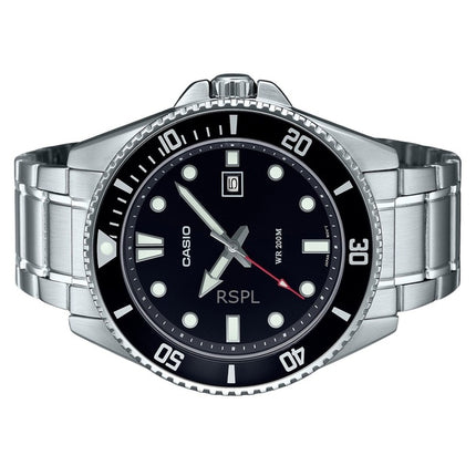 Montre homme Casio MDV-107D-1A1, analogique, 200 m, cadran noir, acier inoxydable, quartz, remise à neuf