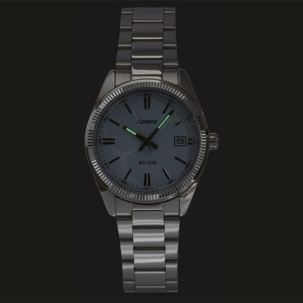 Montre unisexe Casio UTP-1302PD-2A2V, cadran turquoise, analogique, acier inoxydable