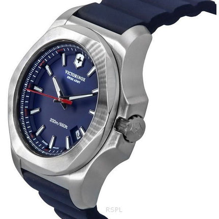 Montre de plongée à quartz Victorinox Swiss Army INOX avec bracelet en caoutchouc et cadran bleu 241688-1 200M pour homme