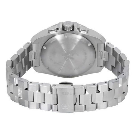 Montre pour homme Victorinox Swiss Army INOX chronographe en acier inoxydable avec cadran bleu et quartz de plongée 241985 200M