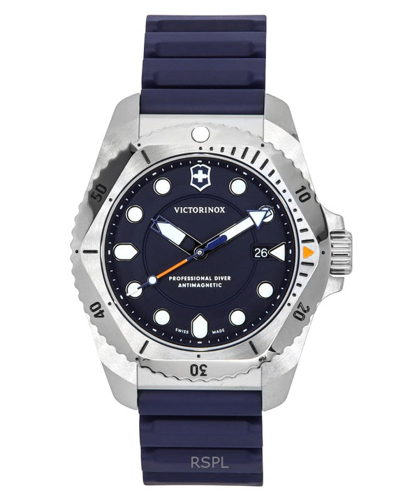 Montre de plongée Victorinox Dive Pro 300 m pour homme, bracelet en caoutchouc, cadran bleu, quartz, 241991