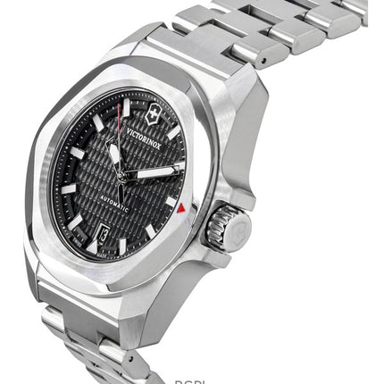 Montre de plongée automatique Victorinox INOX pour homme, cadran noir, acier inoxydable, 242019, 200 m