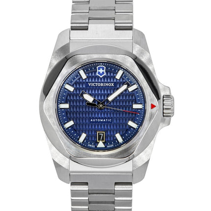 Montre homme Victorinox INOX 242020 automatique en acier inoxydable avec cadran bleu, 200 m