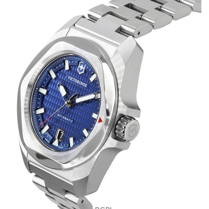 Montre homme Victorinox INOX 242020 automatique en acier inoxydable avec cadran bleu, 200 m