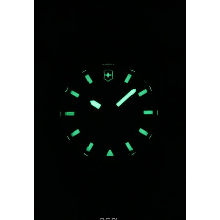 Montre de plongée automatique Victorinox INOX pour homme, bracelet en caoutchouc, cadran bleu, 200 m, avec coffret cadeau, modèle 242022-1