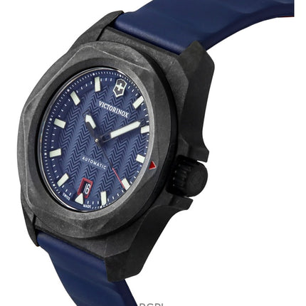 Montre de plongée automatique Victorinox INOX pour homme, bracelet en caoutchouc, cadran bleu, 200 m, avec coffret cadeau, modèle 242022-1