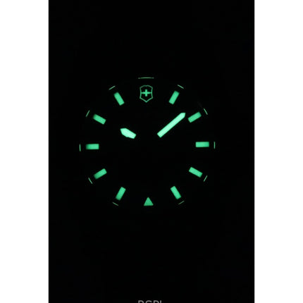 Montre de plongée automatique Victorinox INOX pour homme, bracelet en caoutchouc, cadran noir, 200 m, avec coffret cadeau, modèle 242023-1