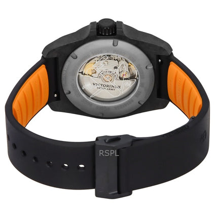 Montre de plongée automatique Victorinox INOX pour homme, bracelet en caoutchouc, cadran noir, 200 m, avec coffret cadeau, modèle 242023-1